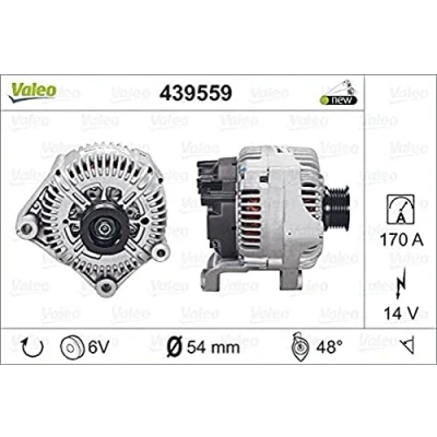 Image of 12317834160, 12317836592, 7834160, 7836592 Generator VALEO NEW ORIGINAL PART 439559 14V 170A B+ L 90 54mm BMW: 5 Touring, Saloon, 6 Coupe