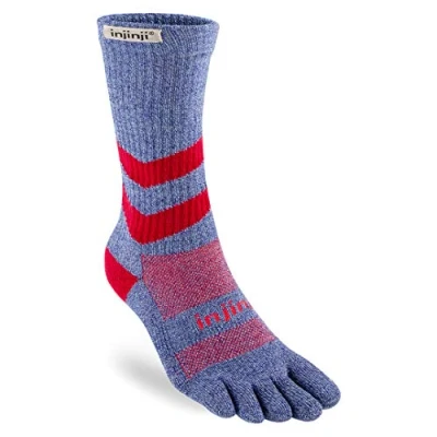 Image of Injinji Outdoor Teensokken Blauw Unisex Crew Midweight Wol, grey, M