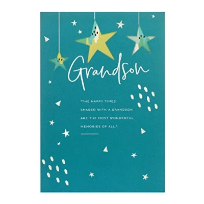 Image of UK Greetings Birthday Card for Grandson Sentimental Design, green, 149mm x 229mm