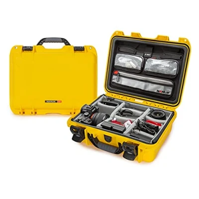 Image of Nanuk 920 Waterproof Hard Case with Lid Organizer and Padded Divider Yellow