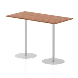 Image of Italia 1600x800mm Poseur Rectangular Table Walnut Top 1145mm High Leg