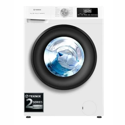 Image of Teknix TKW8142HW Freestanding 8kg 1400 Spin Washing Machine, Front Load, Steam Program, 15 Minute Quick Wash White
