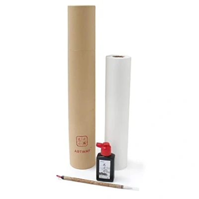 Image of Artway Chinese Sheng (Raw) Xuan Rice Paper Roll Ink &amp; Brush, White