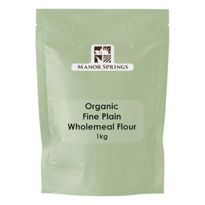 Image of Organic Fine Plain Wholemeal Flour 1kg by Manor Springs