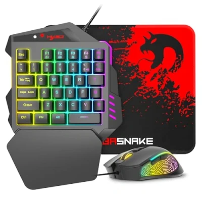Image of PS4 Keyboard and Mouse Built in Adapter Converter for PS3 Xbox One 360 Nintendo Switch Plug Play Gaming 3200 DPI RGB Black