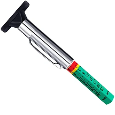 Image of GODESON Tyre Tread Depth Gauge UK, 6 Sided Smart Color Coded Measurement Tool in 25MM/32nds(Pack of 50)