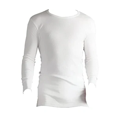 Image of 1 Pack White Long Sleeved Thermal Vest Men&#039;s Medium Heat Holders