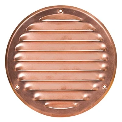 Image of Ø 100mm / 4&quot; inch Brown Round Metal Air Vent Grille Cover with Insect Mesh Ventilation