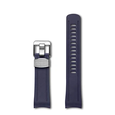 Image of CRAFTER Blue 22mm Curved End Watch Band Rubber Strap Replacement for Seiko Shogun SBDC007, SBDC029, SPB057J, SPB099J1