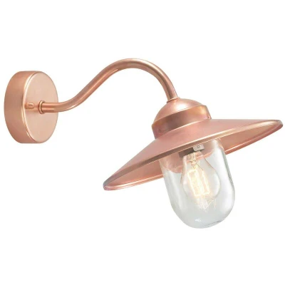 Image of 1 Light Outdoor Fisherman Dome Wall Lantern Copper IP55, E27