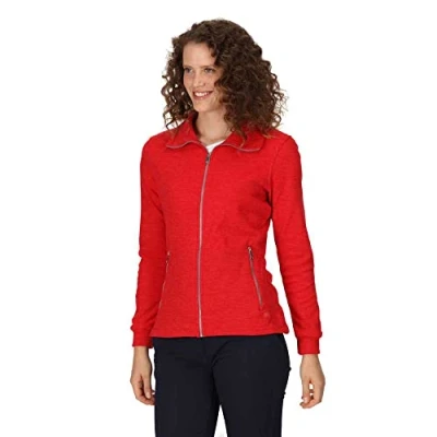 Image of Regatta Womens Azaelia Breathable Full Zip Fleece Jacket, Miami Red Marl, 8