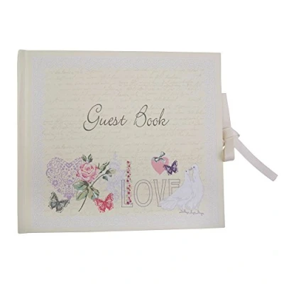 Image of Neviti With Love Guest Book, Paper, Ivory, 22 x 19.5 1.5 cm