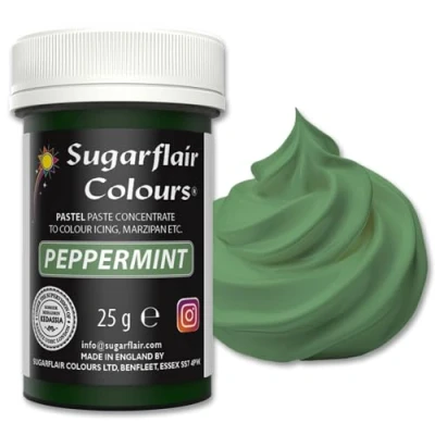 Image of Sugarflair Peppermint Pastel Food Colouring Paste, Highly Concentrated for Use with Sugar Pastes, Buttercream, Royal Icing or Cake Mix, Subtle Colour Dye 25g (Pack of 3)