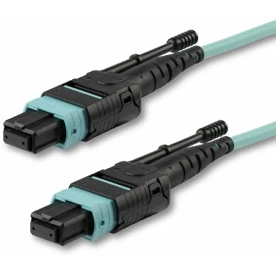 Image of StarTech.com 10m (30ft) MTP(F)/PC to OM3 Multimode Fiber Optic Cable, 12F Type A, OFNP, 50/125µm LOMMF, 40G Networks, Low Insertion Loss, MPO Patch Cord (MPO12PL10M)
