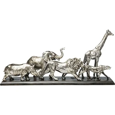 Image of Kare Design Deco Object Animal Journey, Silver, Sculpture, Handmade, Gift Idea, Room Decor, Decoration for Living Room, Bedroom, Home Office, 36x71x16 cm (H/W/D)