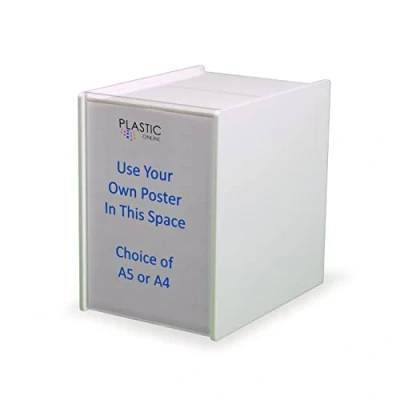 Image of Suggestion/Collection/Ballot Box/Feedback Box Acrylic With Insert &amp; Holder (A4, White)