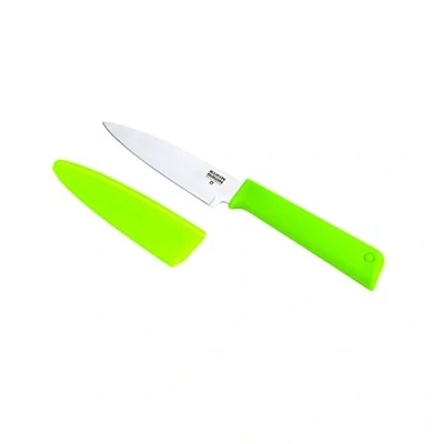 Image of Kuhn Rikon &quot;Colori+ Classic&quot; Paring Knife, Stainless Steel, Green, 19.5 x 3 1.7 cm