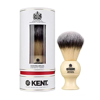 Image of Kent BK8S Silvertex Shaving Brush, Cream Handle
