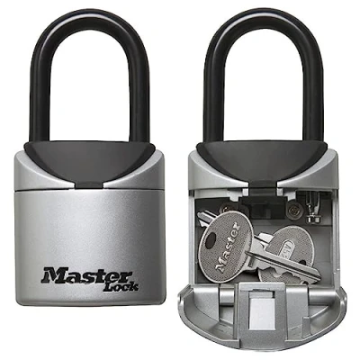 Image of MASTER Lock Mini Portable Key Safe [XS Size] [Outdoor] 5406EURD Box with Shackle, Gray
