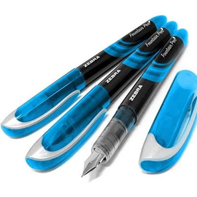 Image of Zebra Fuente Disposable Fountain Pen Light Blue Ink (Pack of 3)