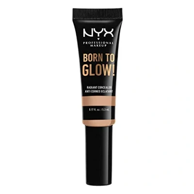 Image of NYX Professional Makeup Born to Glow Radiant Concealer, Iridescent Finish, Reduces Under Eye Circles, Highlight and Contour, Vegan Formula, Shade: Natural