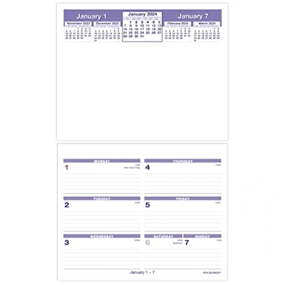 Image of AT A GLANCE 2024 Flip Week Weekly Desk Calendar Refill, 6&quot; x 7&quot; (SW705X5024)