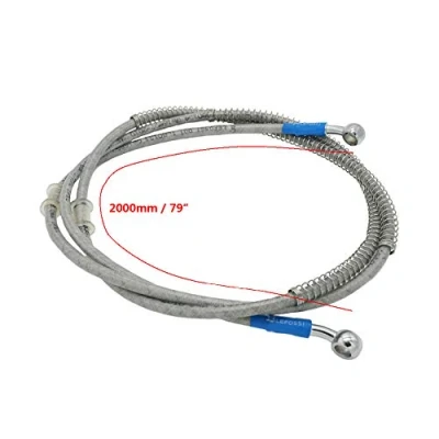 Image of 2000mm 200cm Motorcycle Reinforced Hydraulic Brake Oil Hose Line Pipe Fitting Stainless Steel Braided Cable For Pit Dirt Bike Enduro Motocross Street Bikes Sport