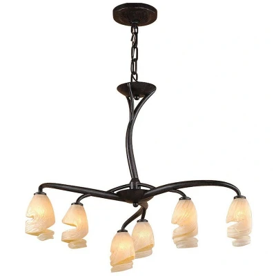 Image of Forest Pendant 3 Arm 6 Light G9, Brown/Black Oxide