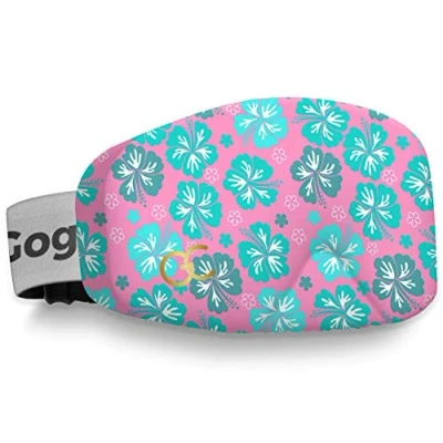 Image of GogglesCover: Protective ski and snowboard goggles cover, hibiscus pink design