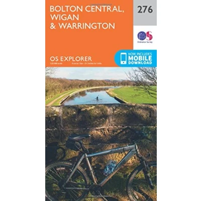 Image of Bolton Central, Wigan &amp; Warrington Map Mersey Forest Red Rose Ordnance Survey OS Explorer 276 England Walks Hiking Maps Adventure