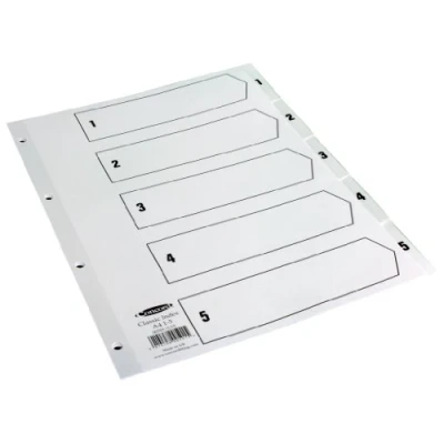 Image of Concord Classic Index Mylar reinforced Punched 4 Holes 1 5 A4 White Ref 00501/CS5