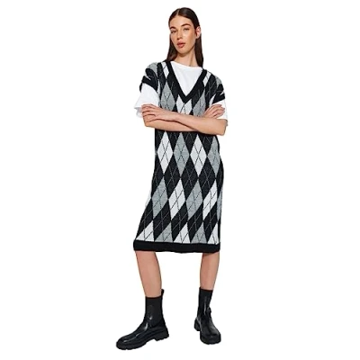 Image of Trendyol FeMan Shift Regular fit Knitwear Dress,Black,S