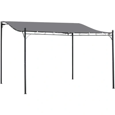 Image of Outsunny 4 X 3 M Canopy Metal Wall Gazebo Awning Garden Marquee Shelter Door Porch84C 038V01GY