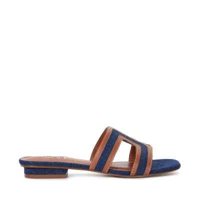 Image of Dune London Womens Ladies Loupe Smart Slider Sandals Navy Leather Size UK 3