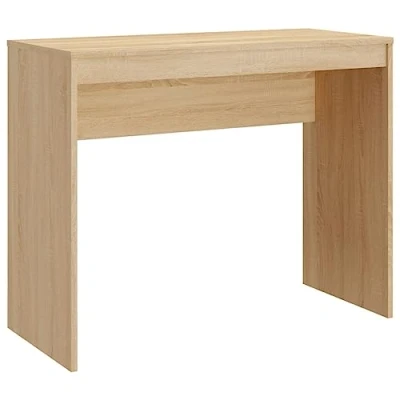Image of vidaXL Compact Desk in Sonoma Oak Efficient and Versatile Engineered Wood Table for Study, Work, Console use, Easy to Clean Modern Brown finish Office or Dorm Spaces 90 x 40 72 cm