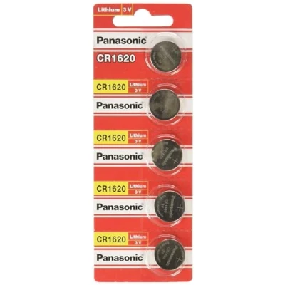 Image of Panasonic CR1620 3V Lithium Cell Battery (5Pcs per Pack)