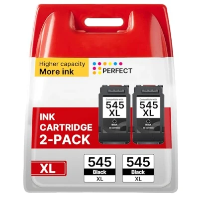 Image of 545XL Black Ink Cartridge Remanufactured for Canon 545 Cartridges PG545XL PG PG545 XL Pixma TS3150 TS3300 MG3050 TR4550 TS3350 MG2950 TR4551 TS3100(2 Black)