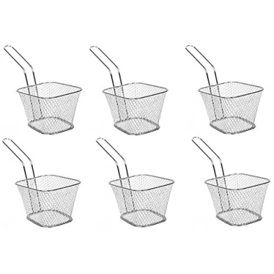 Image of PMS MINI 10*7*6.5H CM OBLONG FRYER BASKET W/HANDLE W/HANGTAG