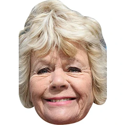 Image of FoxyPrinting Judith Chalmers Tv Stars 2018 Celebrity Cardboard Party Face Mask Fancy Dress
