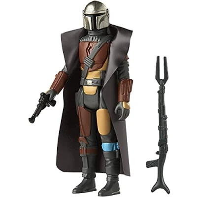 Image of Star Wars Retro Collection The Mandalorian Toy 9.5 cm scale Collectible Action Figure, Toys for Children Aged 4 and Up