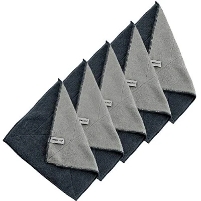 Image of Kochblume Microfibre Cloth Set, 5 Pieces, Premium Microfibre, Set in Colourful Box (Anthracite Grey)
