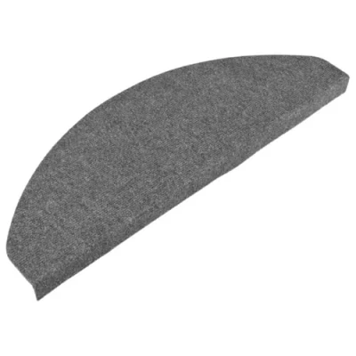 Image of vidaXL Stair Mats Self adhesive 15 pcs, Carpet Tread for Home, Rugs Step, Protector Non slip Machine Washable Mats, Grey