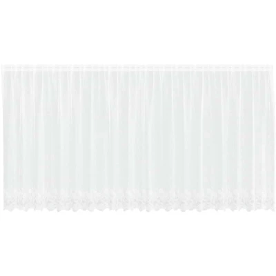 Image of Lace Curtain with Curtains Floral White 500 x 180 cm Polyester Vidaxl