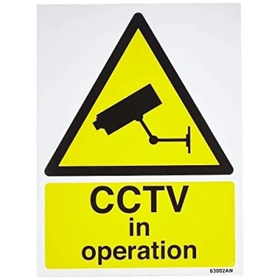 Image of V Safety Warning Cctv In Operation Sign Portrait 150mm X 200mm Self Adhesive Vinyl