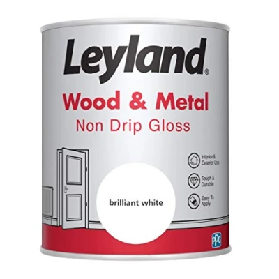 Image of Leyland 423437 Wood &amp; Metal Non Drip Gloss, 0.75 Liters, white