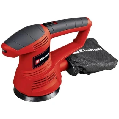 Image of Einhell 4462165 Random Orbital Sander TC RS 38E Electric Sander, 380W, Eccentric Rotary Motion, 26000/Minute Oscillating Speed, Integrated Dust Extraction Includes P80 Sanding Paper, Red