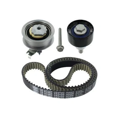 Image of 04C109479K Timing belt kit SKF VKMA 01280 163 with rounded tooth profile SKODA: Fabia III Hatchback, Rapid Spaceback, Octavia 3 Schrägheck