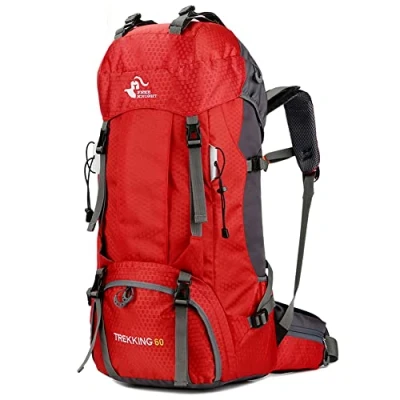 Image of Bseash 60L Waterproof Hiking Camping Backpack with Rain Cover, Lightweight Outdoor Sport Travel Daypack Rucksack for Climbing Skiing