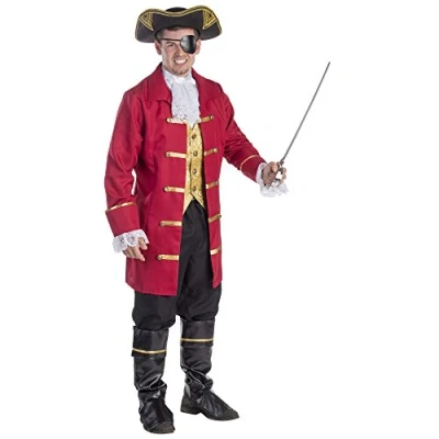Image of Dress Up America Elite Men&#039;s Pirate Captain Costume Beautiful Set for Role Play