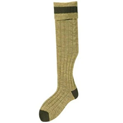 Image of Bisley Shooting socks Antique with Olive detail stockings Size 10.5 to 12